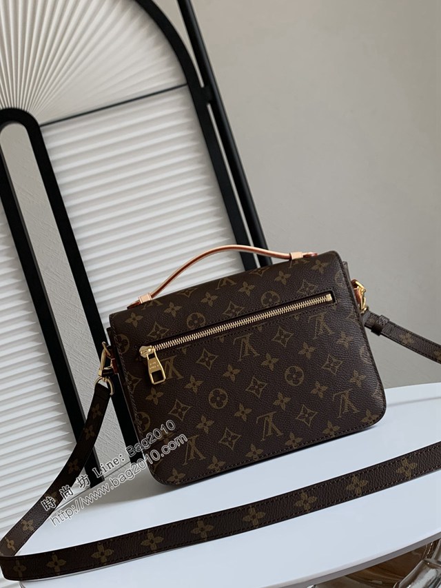 LV專櫃經典款特級全鋼法國原廠皮POCHETTE METIS手袋女包 M44875 路易威登老花郵差包 dn1228